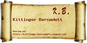 Kittinger Bernadett névjegykártya